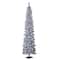 6ft. Pre-Lit Flocked Blue Artificial Alpine Pencil Christmas Tree, Clear Lights
